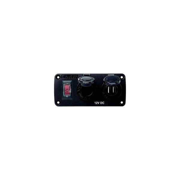 Blue Sea Systems Water-Resistant USB Accessory Panel, w/12V Socket, 2.1A Dual USB Charger 4363